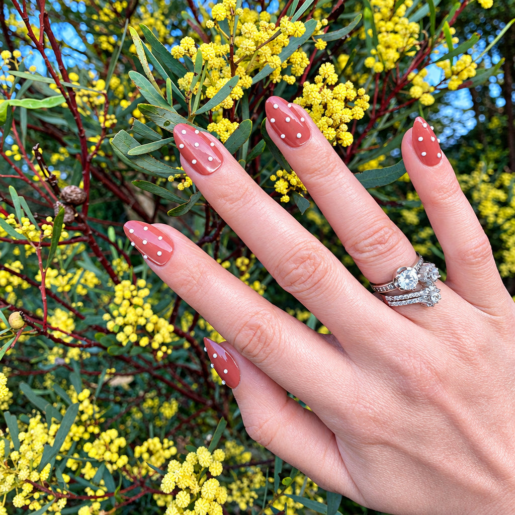 Pearl Dot Pink Press-On Nail Set