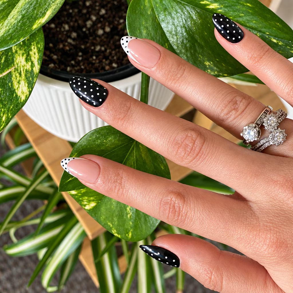 Midnight Polka Press-On Nails