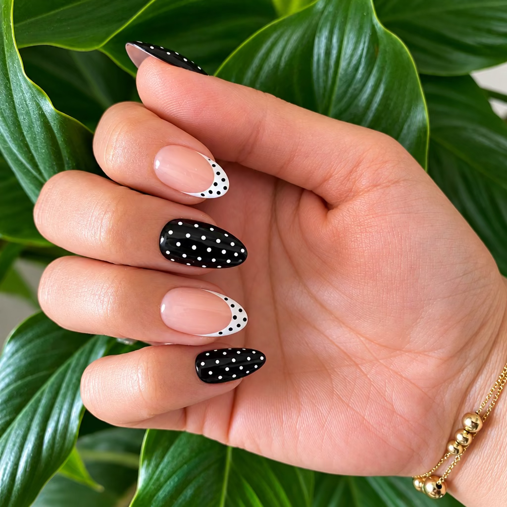 Midnight Polka Press-On Nails